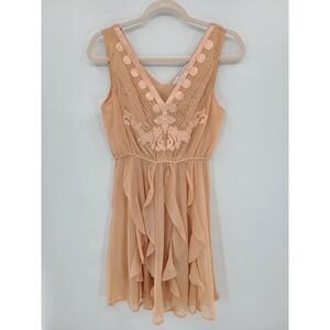 Fairy Whimsical Embroidered Womens Dress 2 Ruffled Cottagecore Coquette